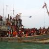 A boat carrying Rohingya Refugees, Image Source: Bangladesh Navy